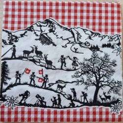 Serviette Scherenschnitt rot