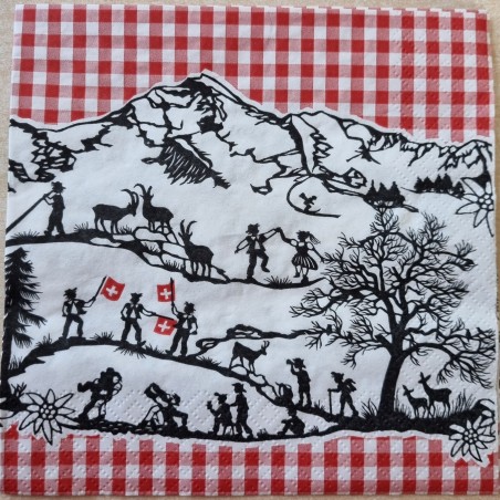 Serviette Scherenschnitt rot