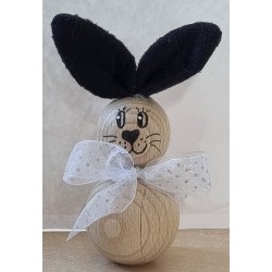 Holzkugeln Kaninchen schwarz/weiss