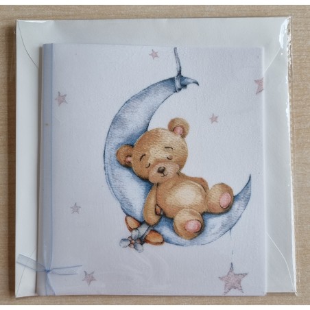 Teddybär/Mond hellblau