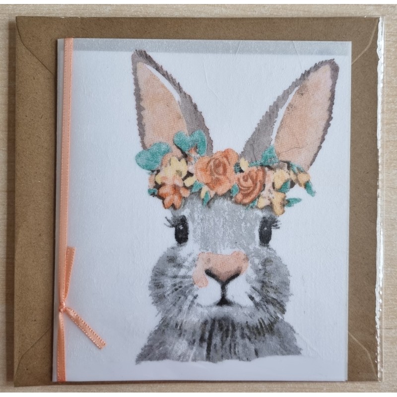 Kaninchenkopf mit Blumen