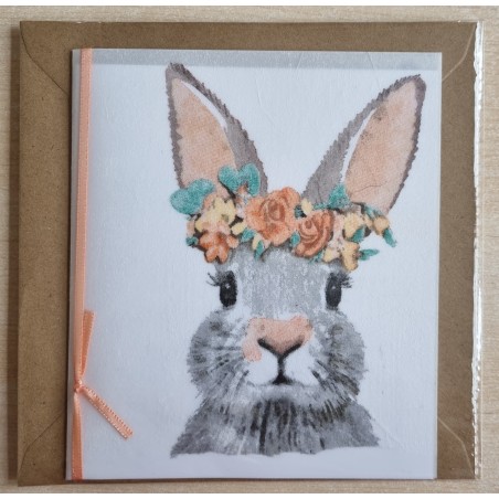 Kaninchenkopf mit Blumen