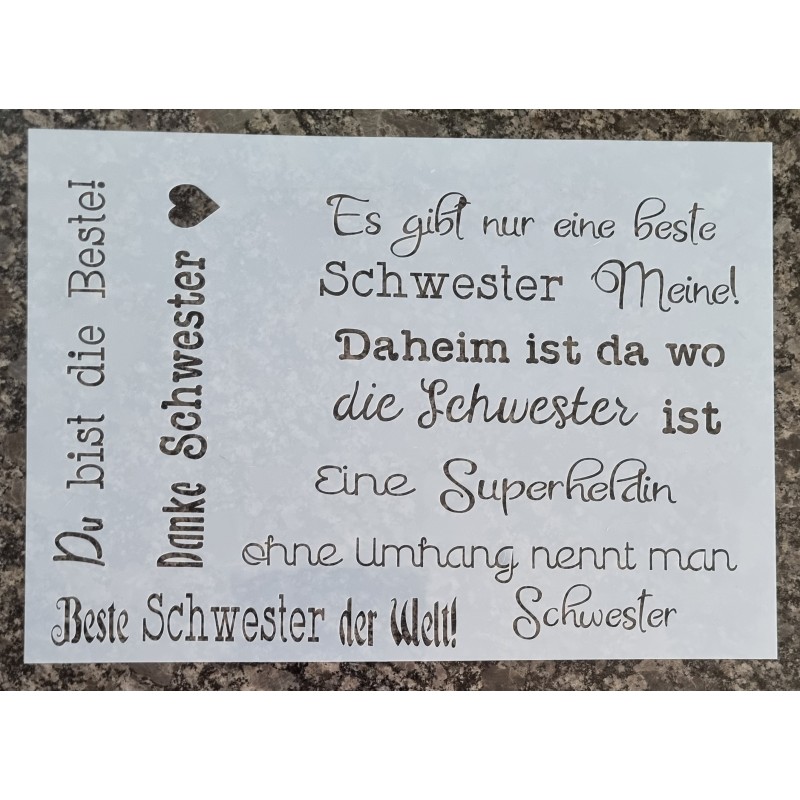 Schablone Schwester