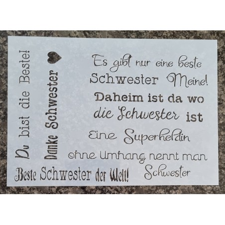 Schablone Schwester