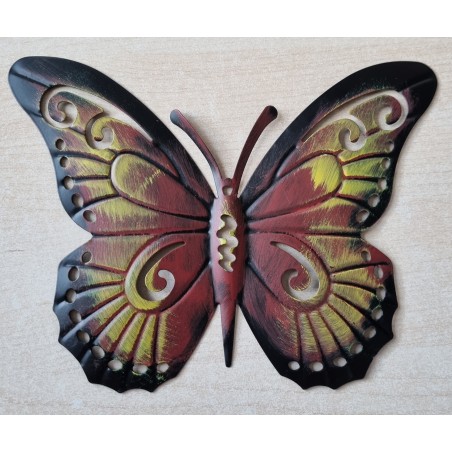 Metall Schmetterling rot/gelb