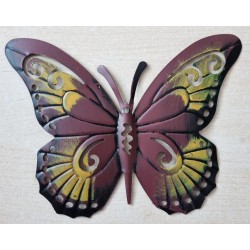 Metall Schmetterling bordeaux/gelb