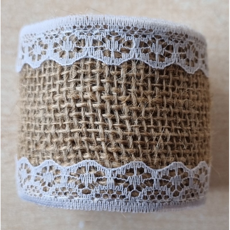 Juteband mit Spitzen 1