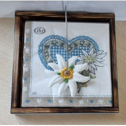Serviettenhalter geflammt/hellblau Edelweiss