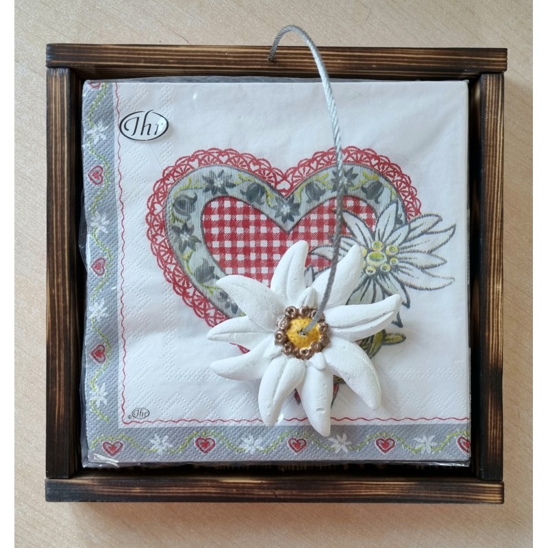 Serviettenhalter geflammt/rot Edelweiss