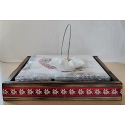 Serviettenhalter geflammt/rot Edelweiss