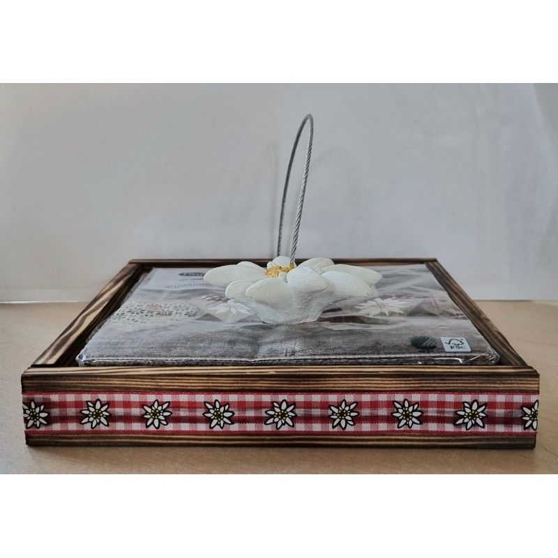 Serviettenhalter geflammt/rot kariert Edelweiss