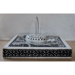 Serviettenhalter weiss/schwarz