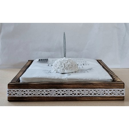 Serviettenhalter geflammt/weiss