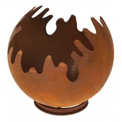 Metall Windlicht Feuerball rosteffekt
