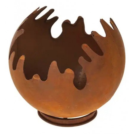 Metall Windlicht Feuerball rosteffekt