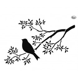 Schablone Vogel auf Ast