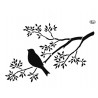 Schablone Vogel auf Ast