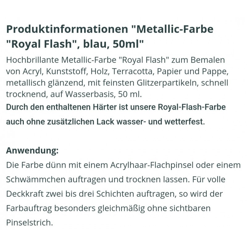 Royal Flash Metallic Farbe blau