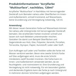 Multisurface Acrylfarbe nachtblau