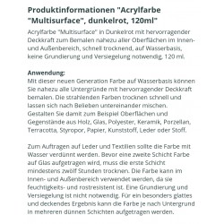 Multisurface Acrylfarbe dunkelrot