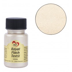Royal Flash Textil Glitzer Farbe creme