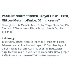 Royal Flash Textil Glitzer Farbe creme