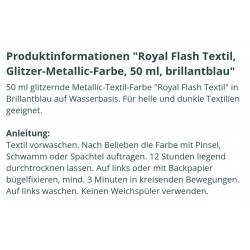 Royal Flash Textil Glitzer Farbe brillantblau