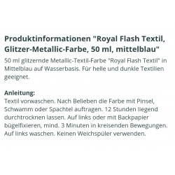 Royal Flash Textil Glitzer Farbe mittelblau