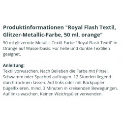 Royal Flash Textil Glitzer Farbe orange
