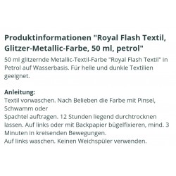 Royal Flash Textil Glitzer Farbe petrol