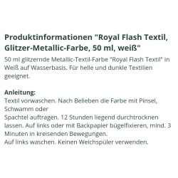 Royal Flash Textil Glitzer Farbe weiss