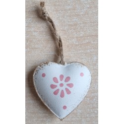 Metall Herz weiss/rosa