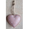 Metall Herz rosa/weiss