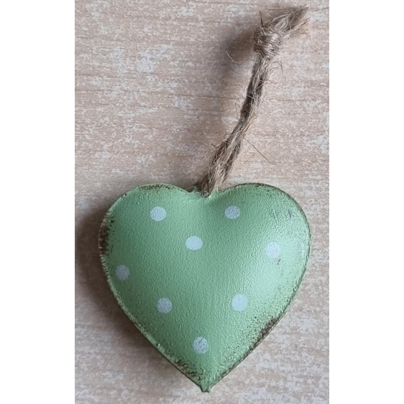 Metall Herz mint/weiss