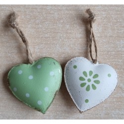 Metall Herz weiss/mint