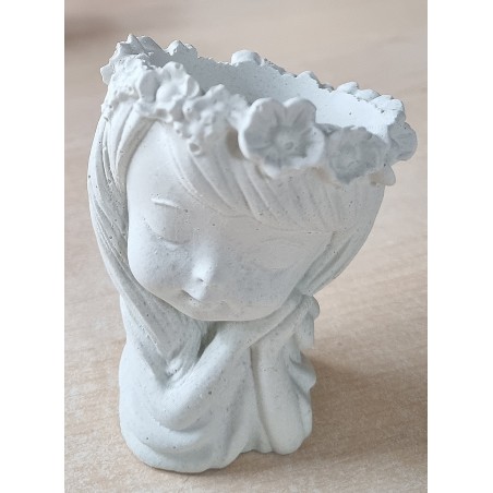 Beton Blumenmädchen weiss Wetterfest