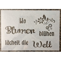 Schablone "Wo Blumen blühen..."