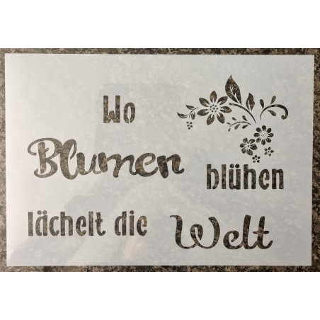 Schablone "Wo Blumen blühen..."