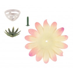 Deko Blüte Dahlie gelb/corall