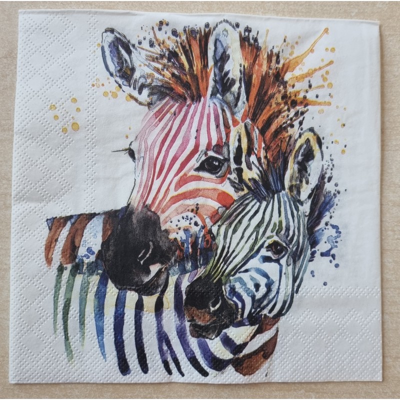 Serviette bunte Zebras