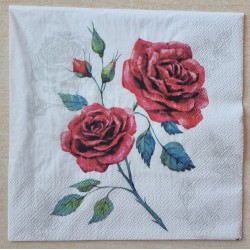Serviette einzelne Rose rot