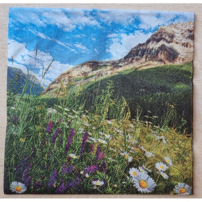 Serviette Berge/Blumenwiese