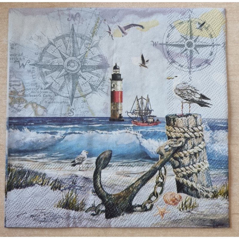 Serviette Anker/Leuchtturm