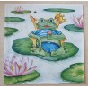 Serviette Frosch am Chillen