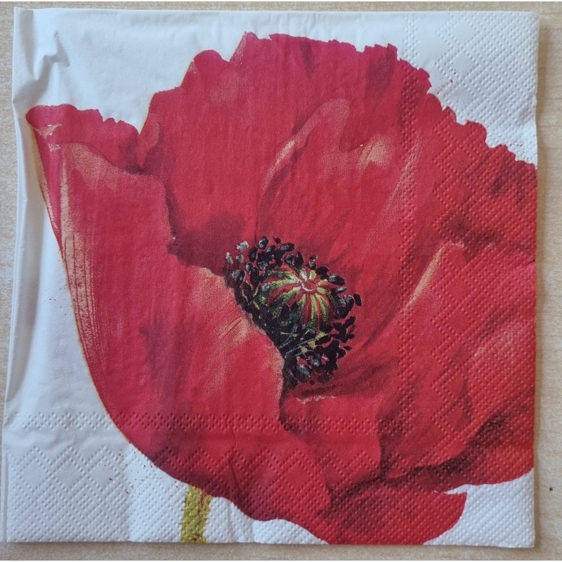 Serviette Mohnblume rot