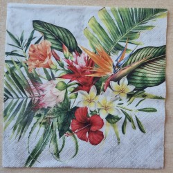 Servietten exotische Blumen und Pflanzen