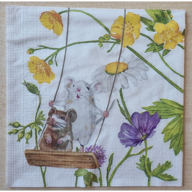 Servietten Blumen/Mäuse