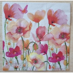 Servietten Mohnblumen rosa