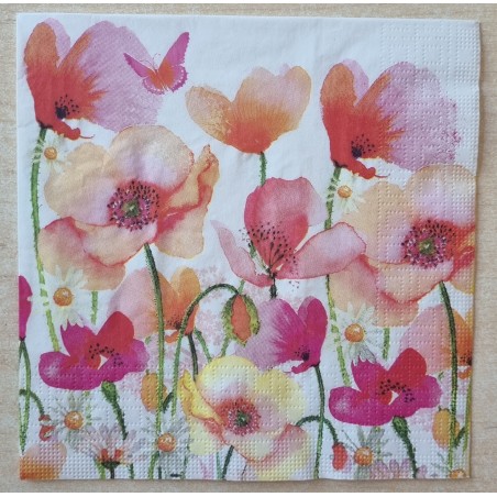 Servietten Mohnblumen rosa