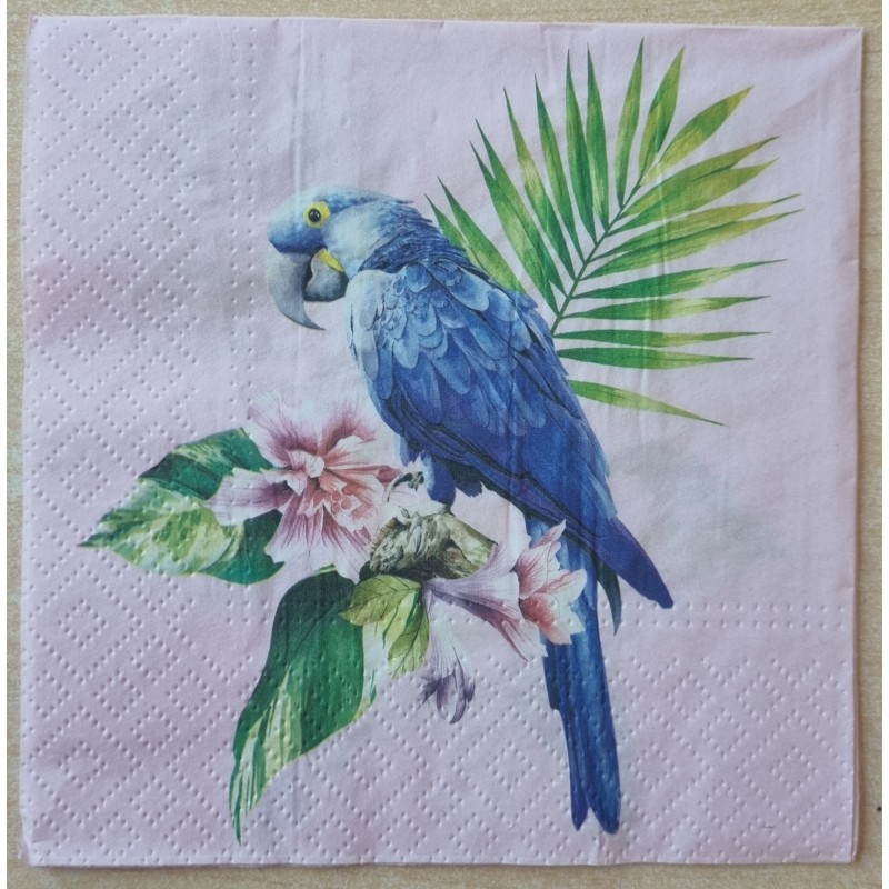 Serviette blauer Papagei